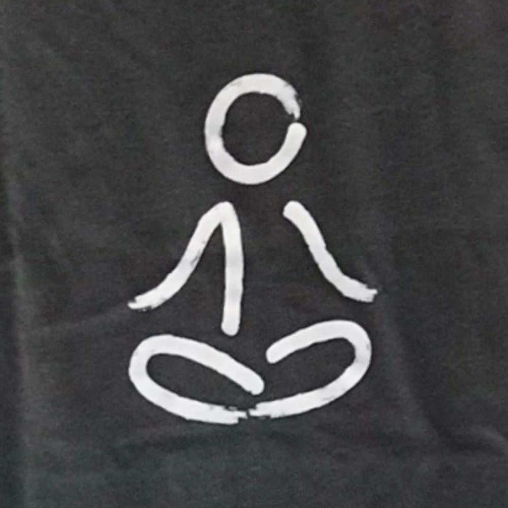 NWOT Graphic Tee T-Shirt Mens Yoga Lotus Asana Meditation OM Gray Gildan